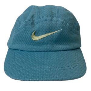 Nike Teal Blue Performance Running Hat Swoosh Logo Athletic Cap Casual Sport Hat